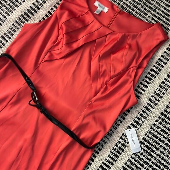 Dressbarn Size 16 Deep Orange Sheath Sarin Dress NWT - Picture 4 of 7